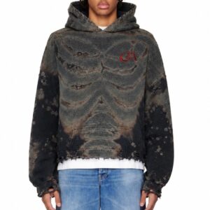 "Rust & Bone" Distressed Hoodie